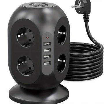 EasyBright - Multifunctionele Stekkertoren - 4-USB Aansluitingen En 8 Stopcontacten