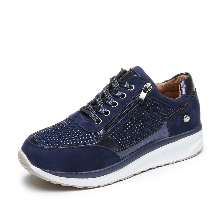 Celina - Dames sneakers met kristalaccenten en plateauzool