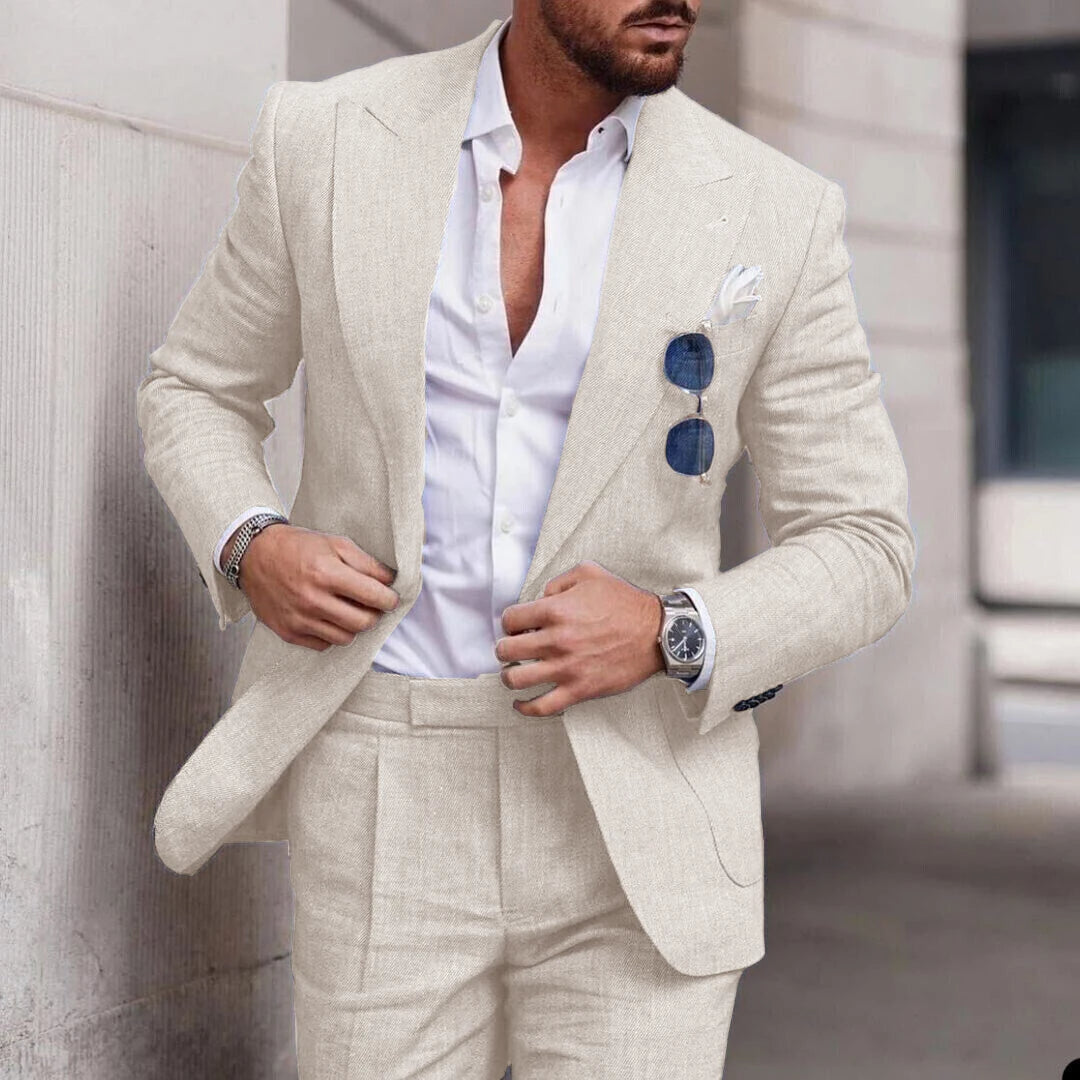Heren Linnen Zomersuit in Slim Fit
