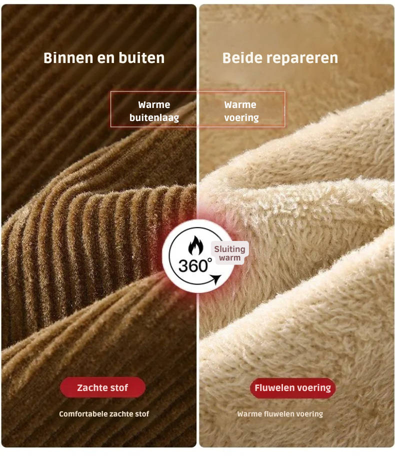 Fleece-gevoerde corduroyjack