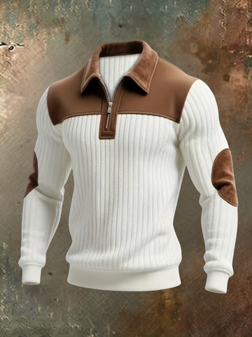 Luxe herentrui met details in suèdelook