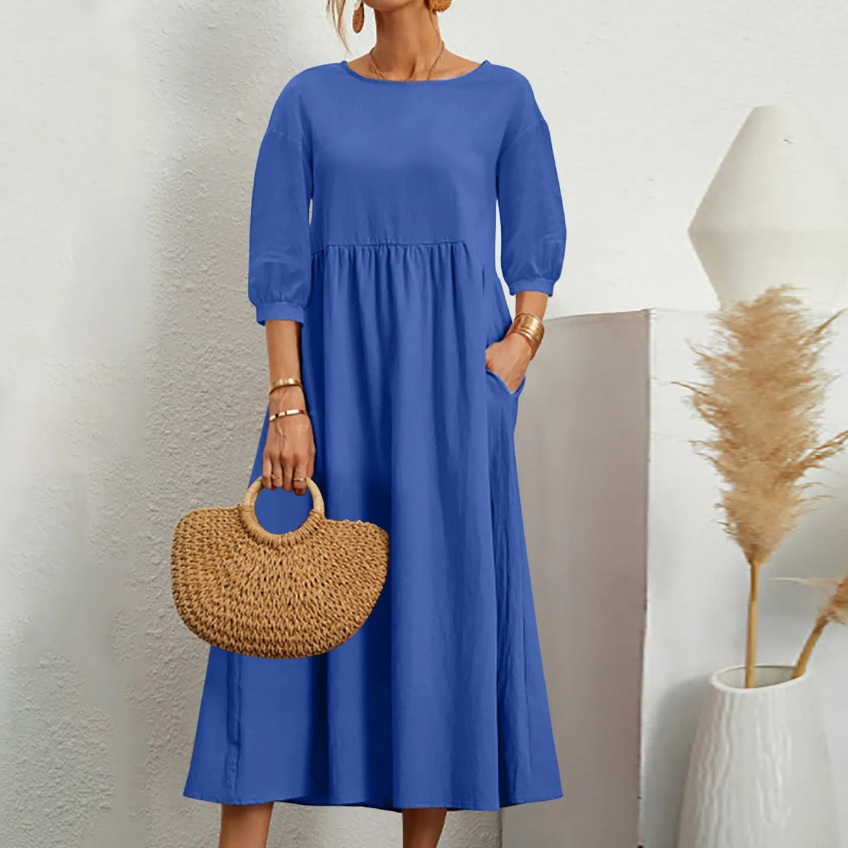 Celine – Midi-Jurk met Patchwork