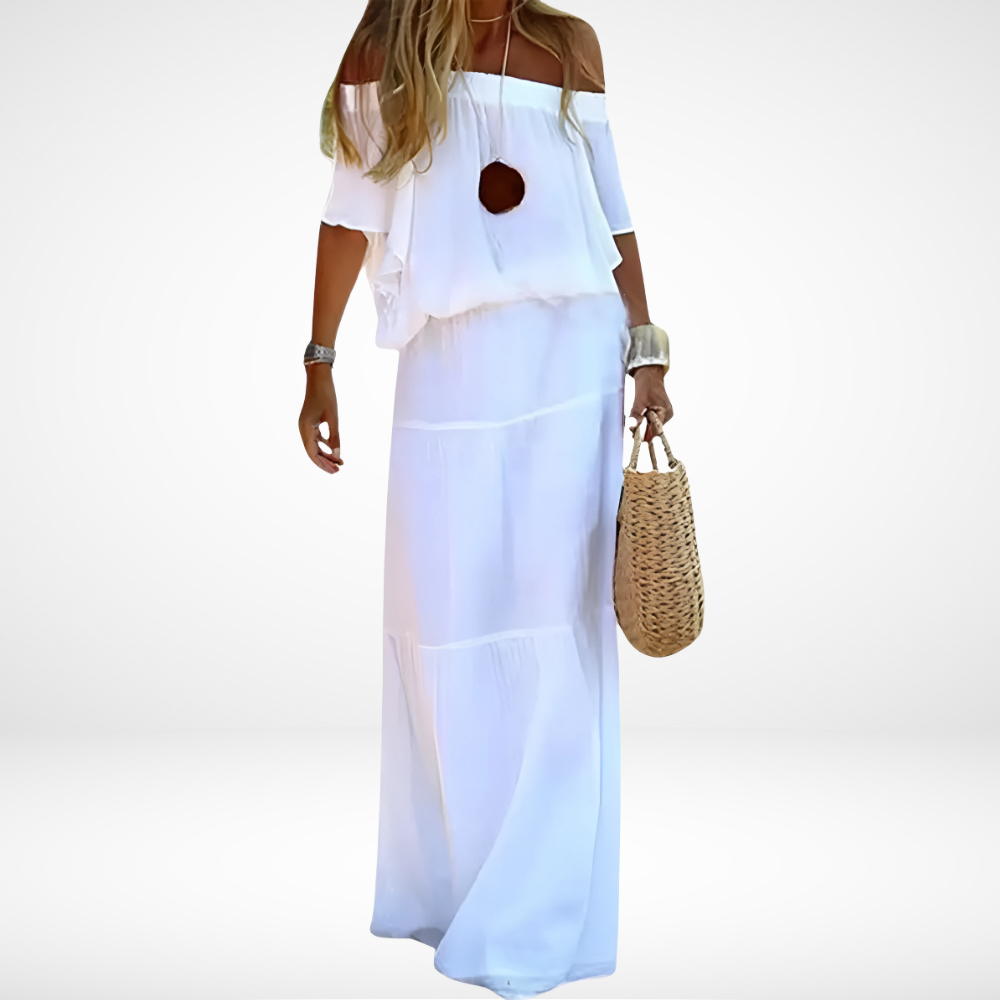 Elegante Witte Maxi Strandjurk