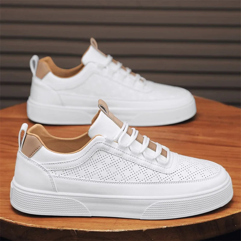 UrbanStride – Luxe Leren Sneakers voor Heren