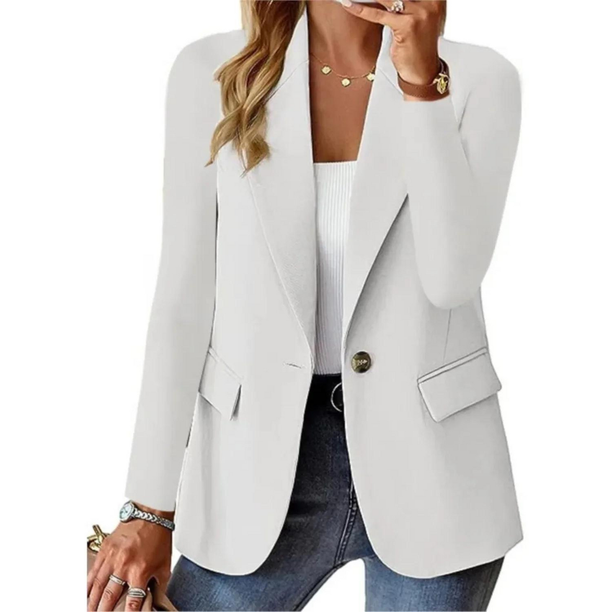 Getailleerde comfortabel Blazer Met Één Knoop Voor Dames