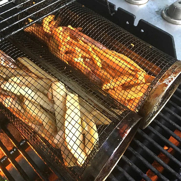 Roterende BBQ Basket van Roestvrij Staal