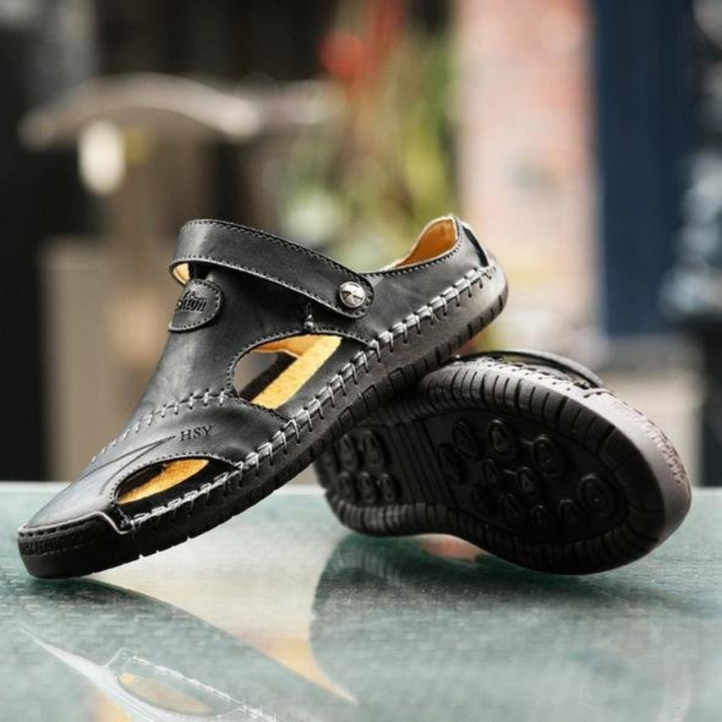 Ademende leren sandalen voor heren
