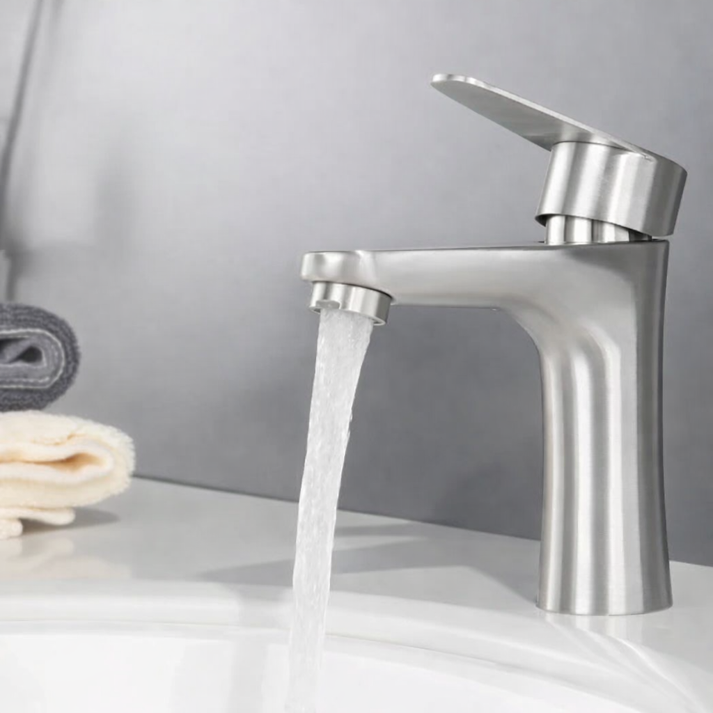 Roestvrijstalen wastafelkraan met eenhendelmengkraan – Modern design voor badkamer & wastafel