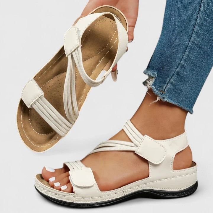 Sandalen met plateauzool, bandjes en open neus voor dames