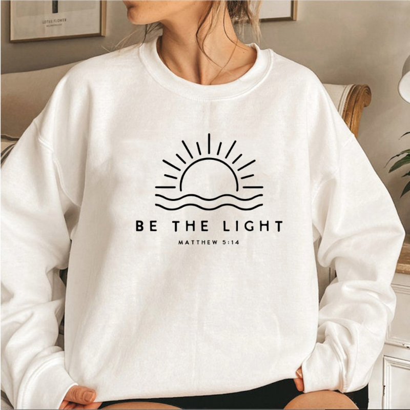 Elegante 'Be The Light Sweater' - Dames Lente Trui wit