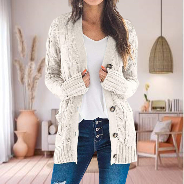 Gebreid vest met knopen voor dames
