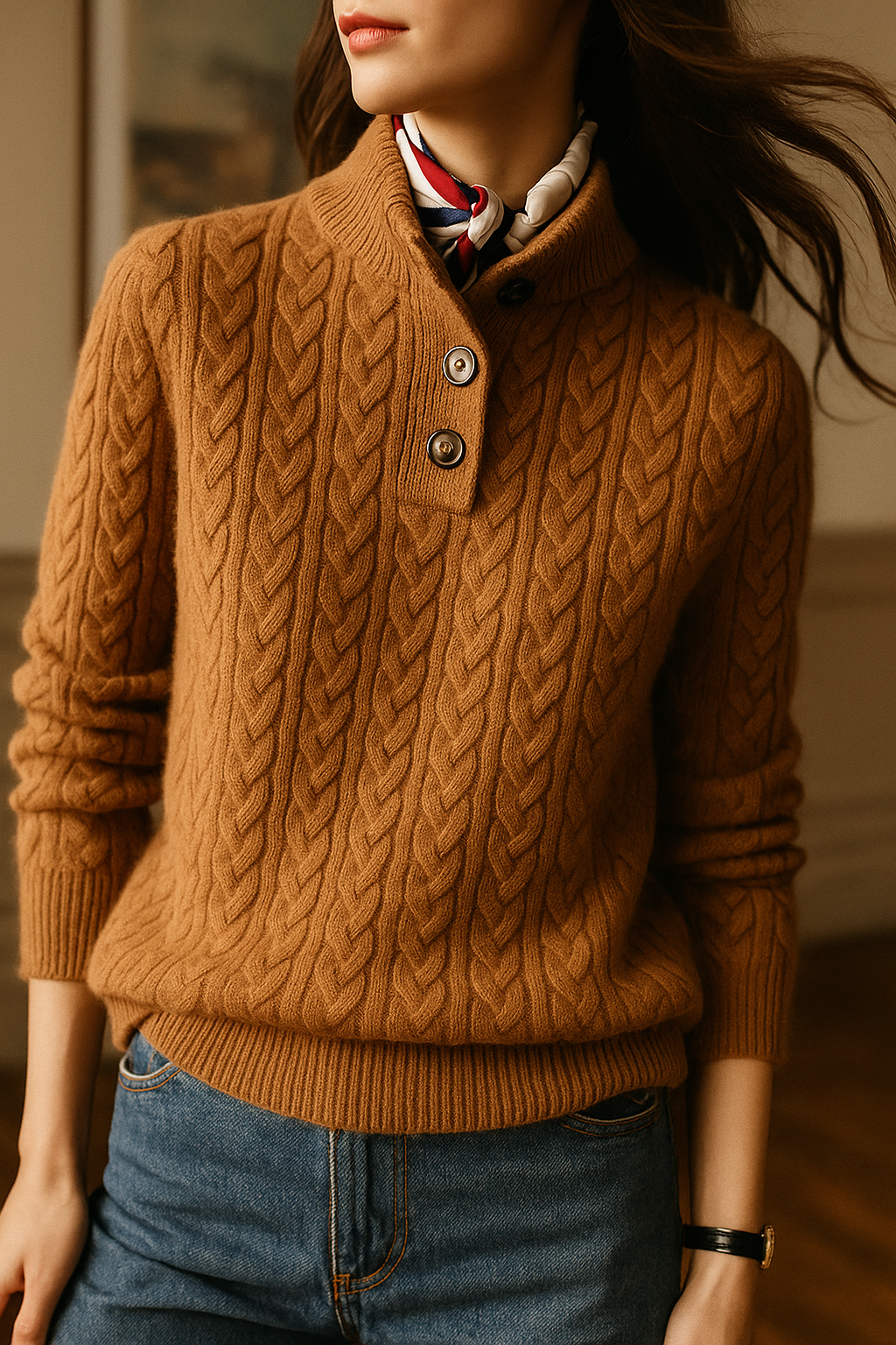 Arden kasjmier vest met knopen