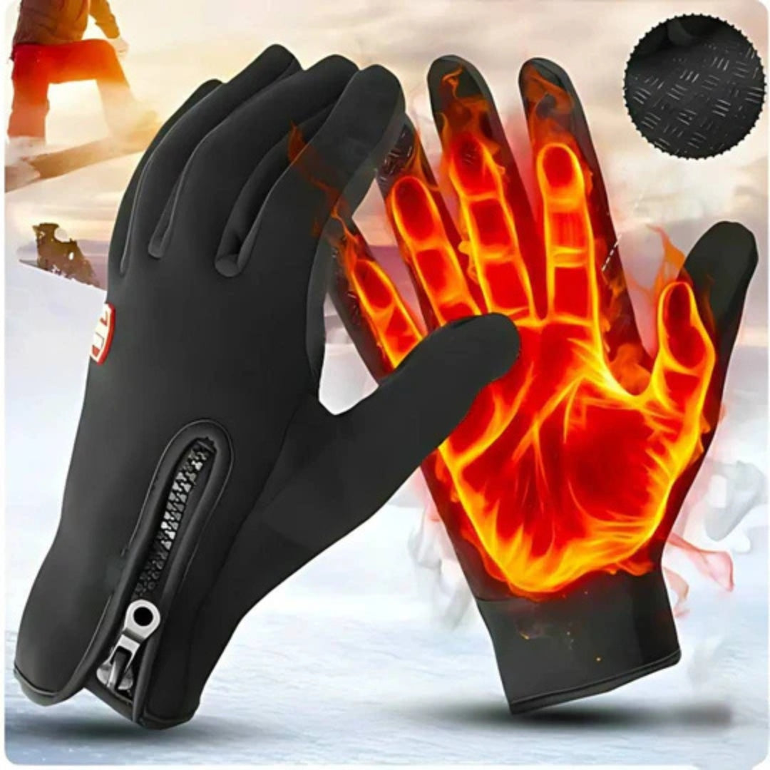 Verwarmde waterafstotende handschoenen met touchscreenfunctie