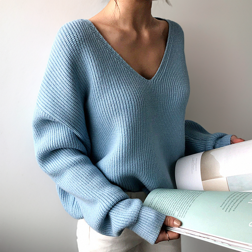 Amber - oversized Geribbelde Trui Voor Dames