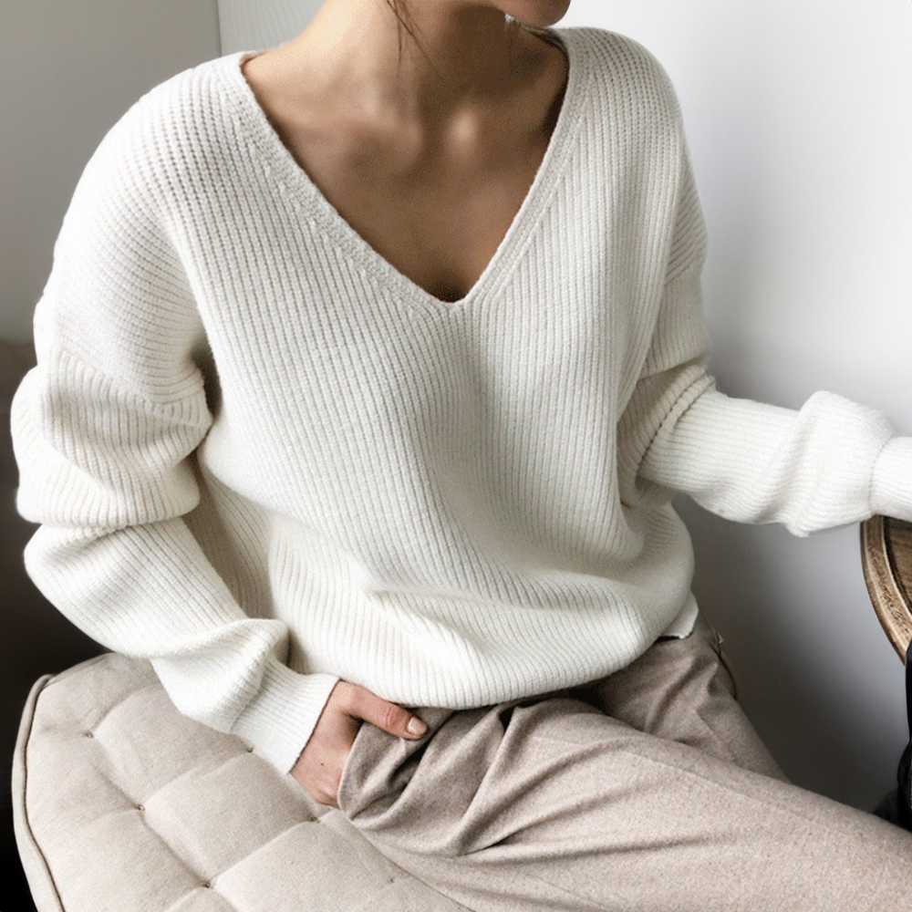 Amber - oversized Geribbelde Trui Voor Dames