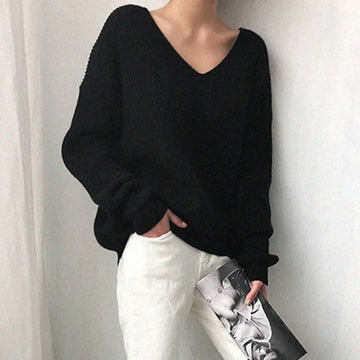 Amber - oversized Geribbelde Trui Voor Dames