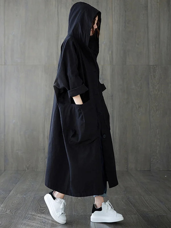 Lange waterafstotende Trenchcoat Voor Dames