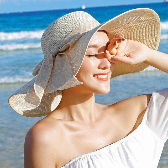 Damesstrohoed met zonbescherming – Candy