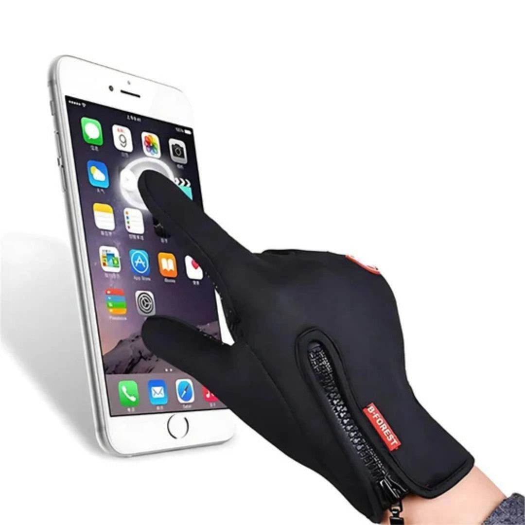Verwarmde waterafstotende handschoenen met touchscreenfunctie