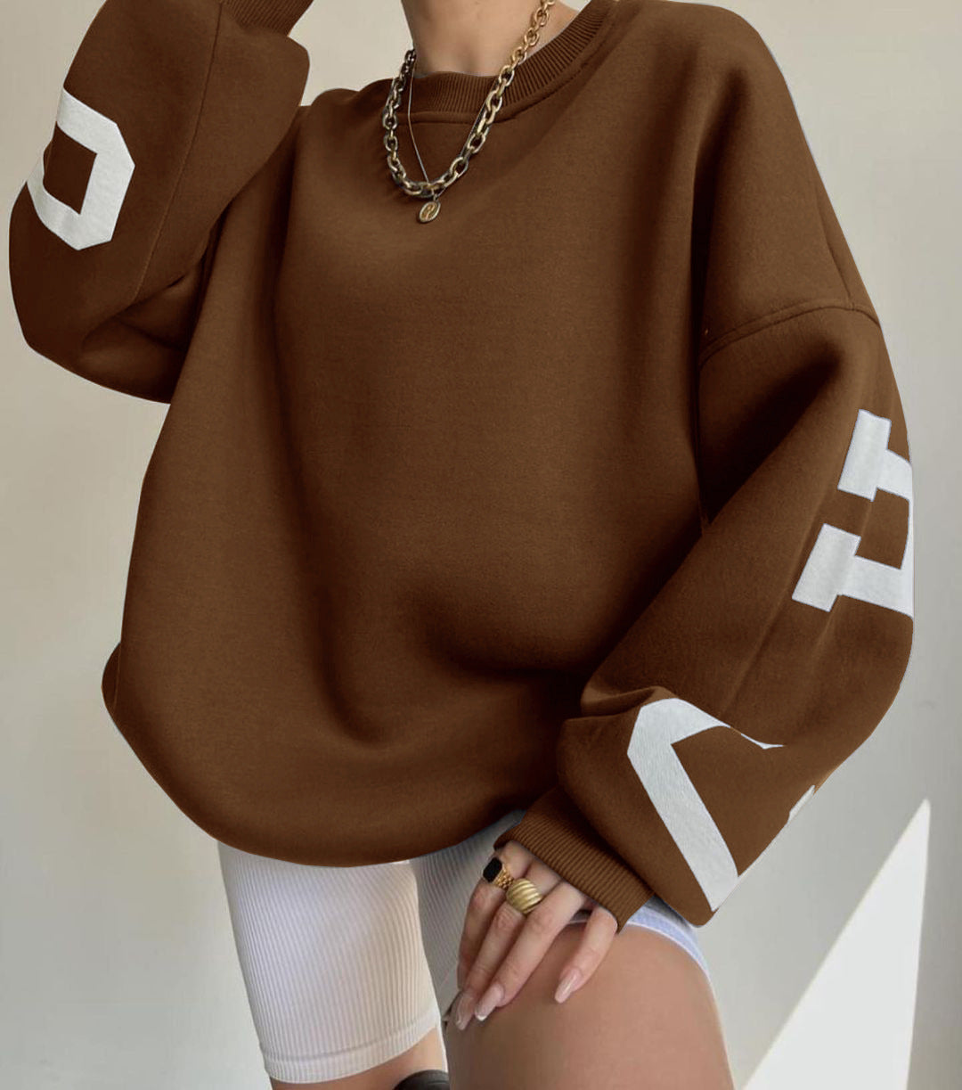 Oversized sweater met opdruk voor dames