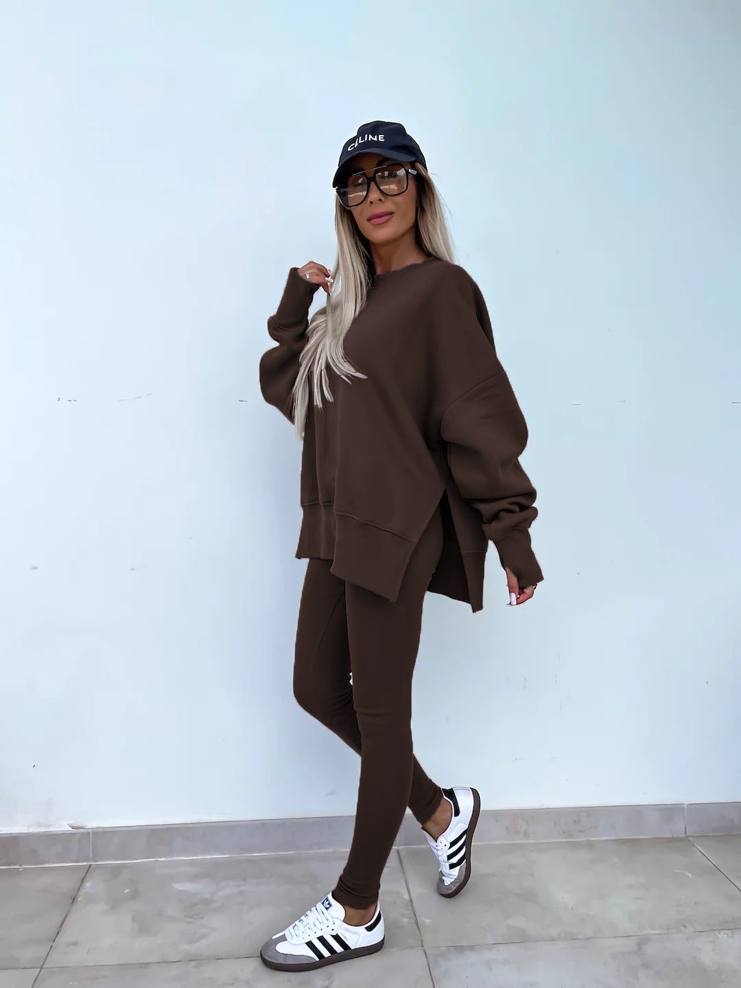 Elegante Lounge Set met Hoodie en Strakke Broek