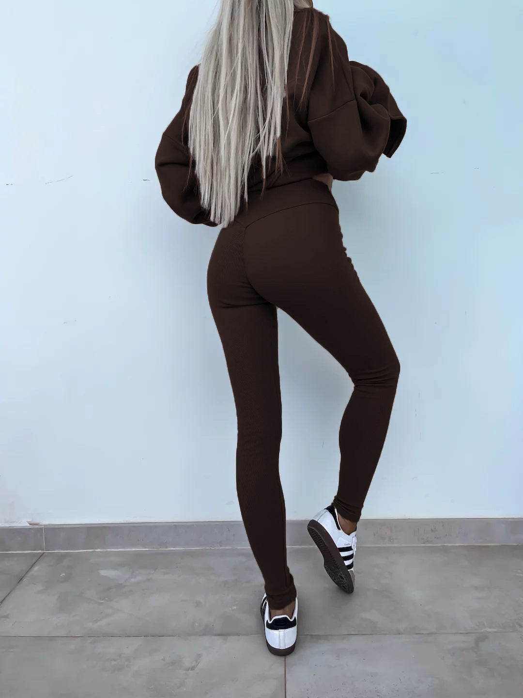 Elegante Lounge Set met Hoodie en Strakke Broek