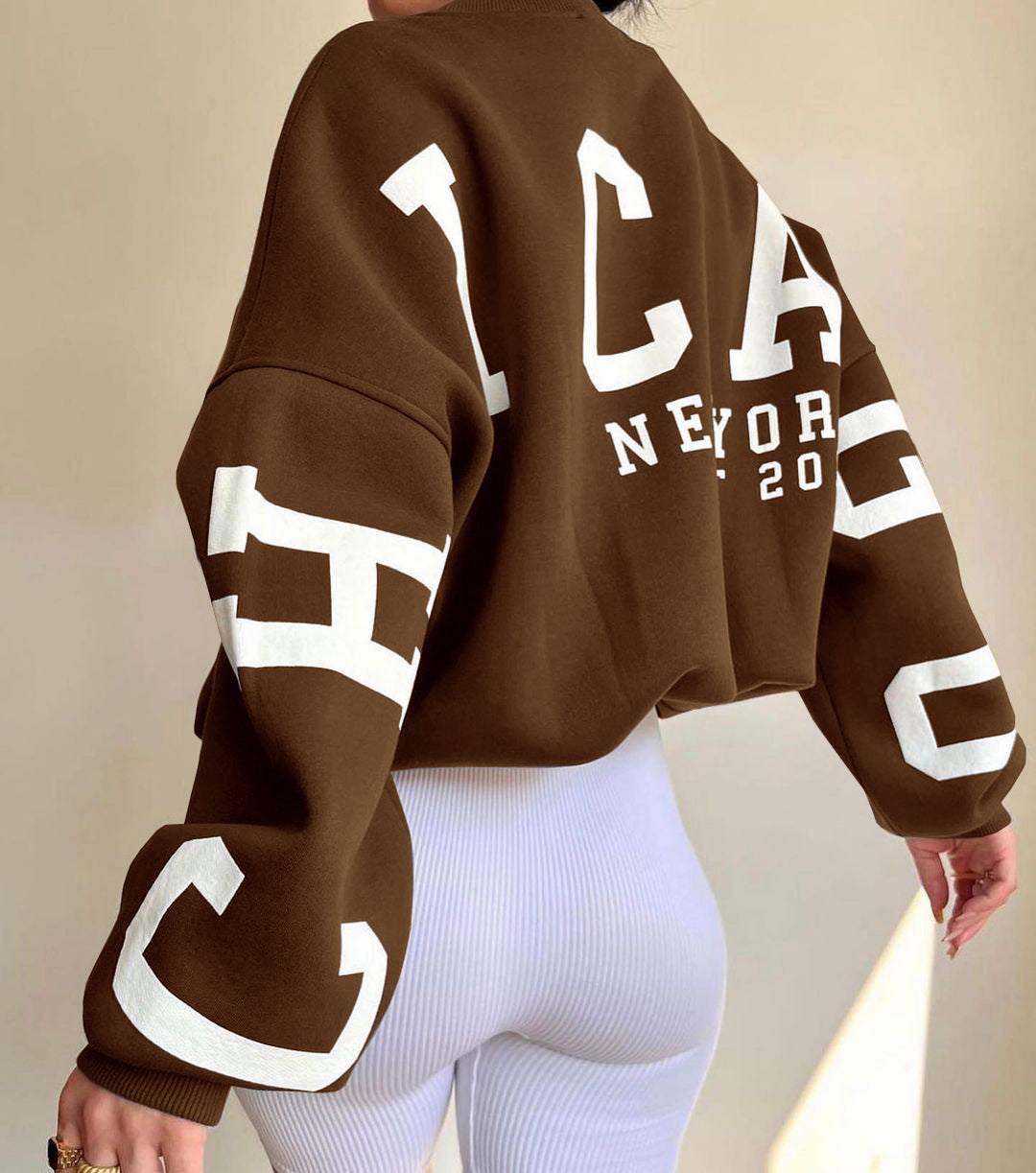 Oversized sweater met opdruk voor dames