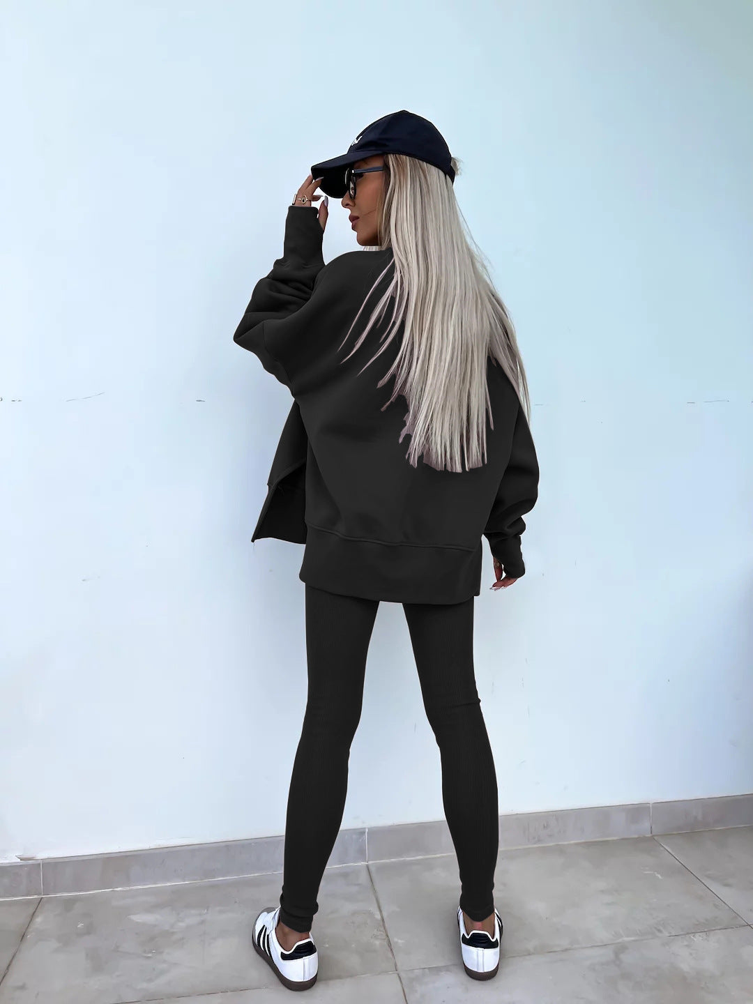 Elegante Lounge Set met Hoodie en Strakke Broek
