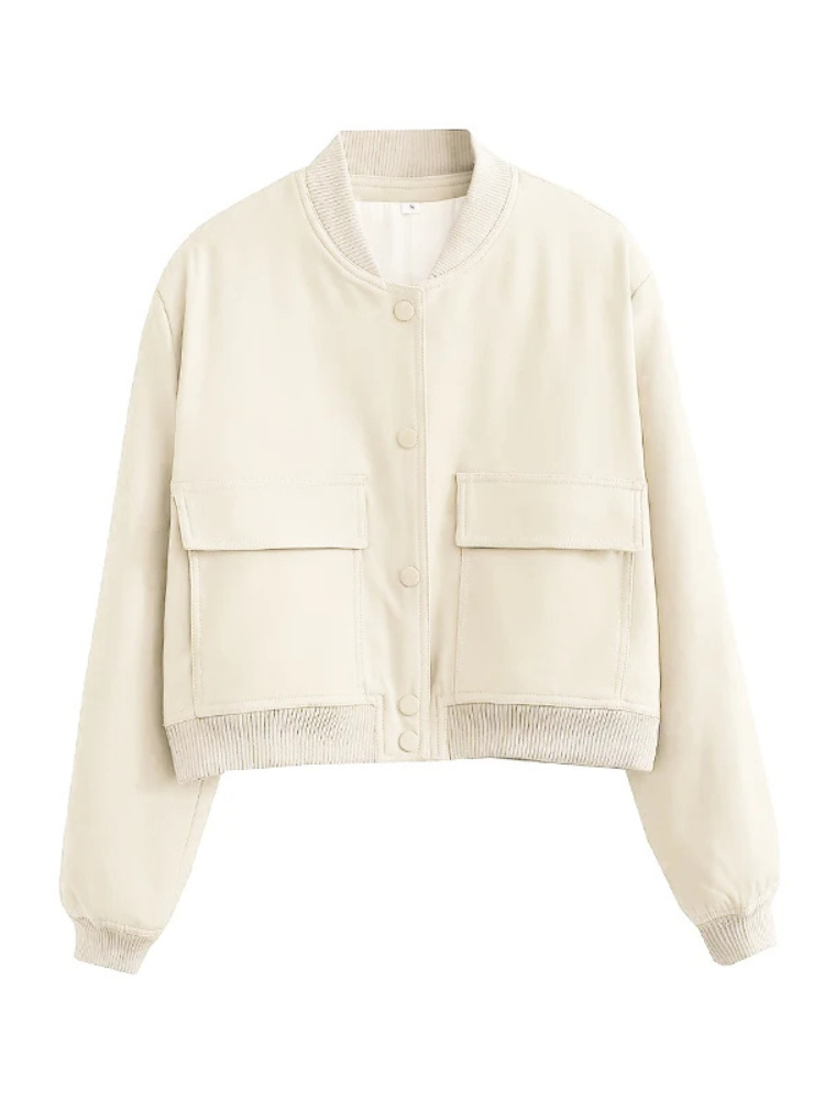 Anella - Casual Bomberjack Dames Met Druknoopsluiting cropped jasje zomerjas tussenjas comfortabel