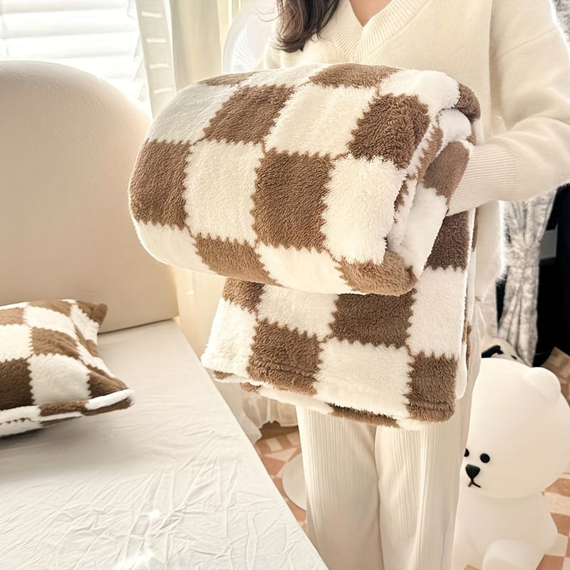 Cozy Soft Plaid Flannel Deken - Rood/Wit of Zwart/Wit - warm en Wasbaar