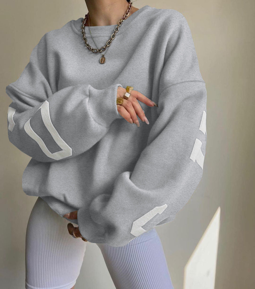 Oversized sweater met opdruk voor dames