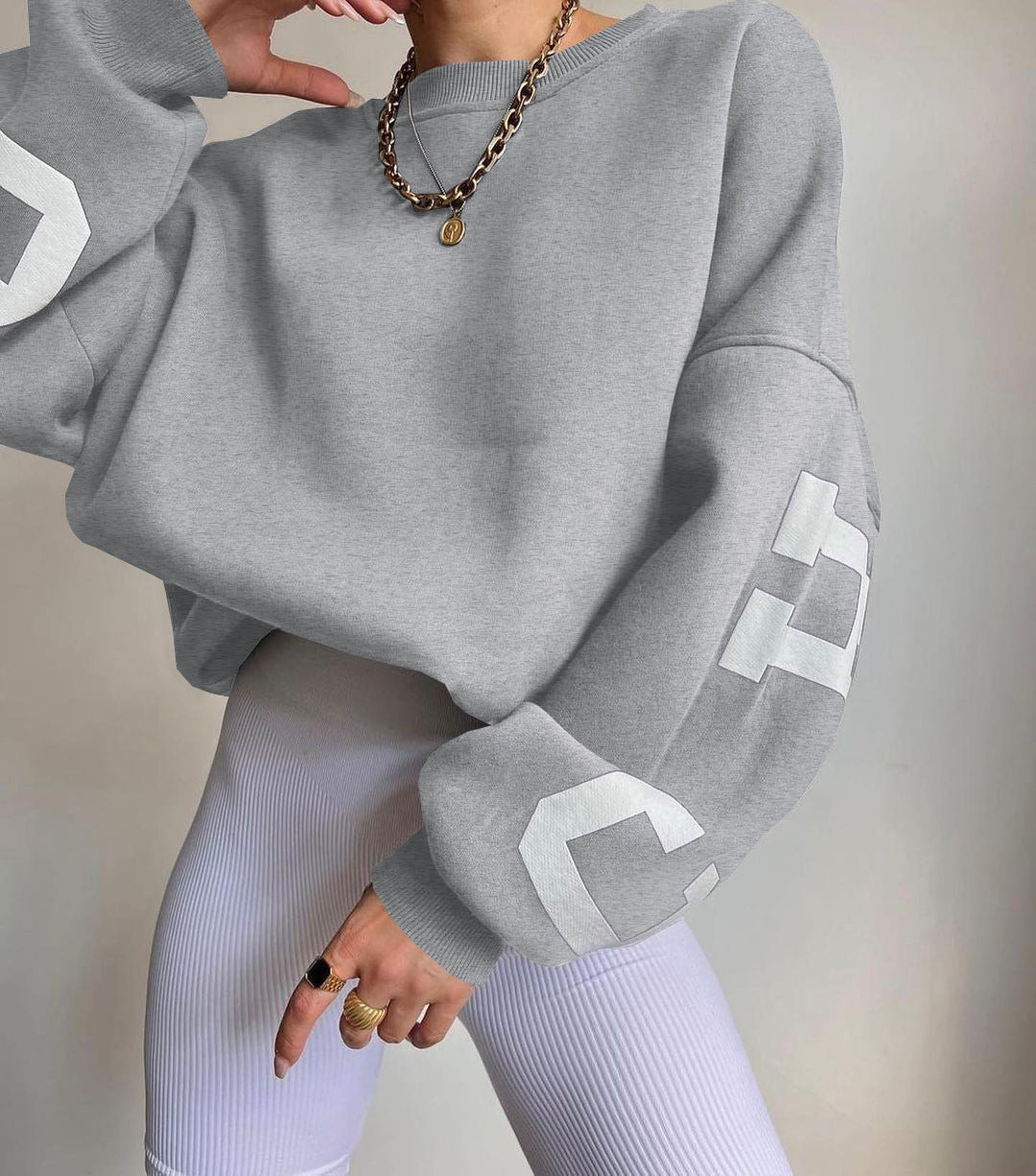 Oversized sweater met opdruk voor dames