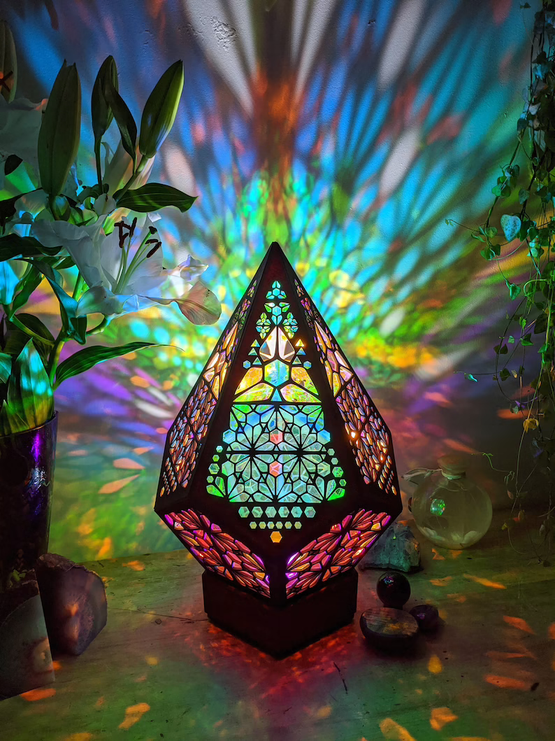Boheemse lamp met diamantpatroon