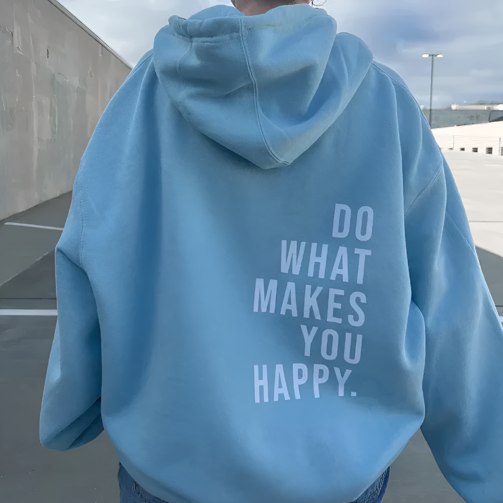 Unisex gelukkig sweatshirt met capuchon (Voorverkoop)