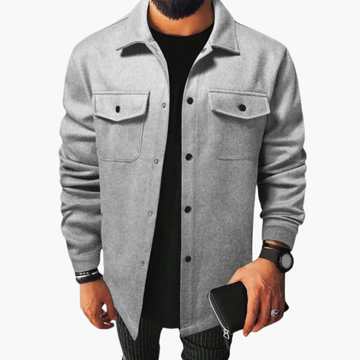 Shirtjack met knoopsluiting en borstzakken voor heren