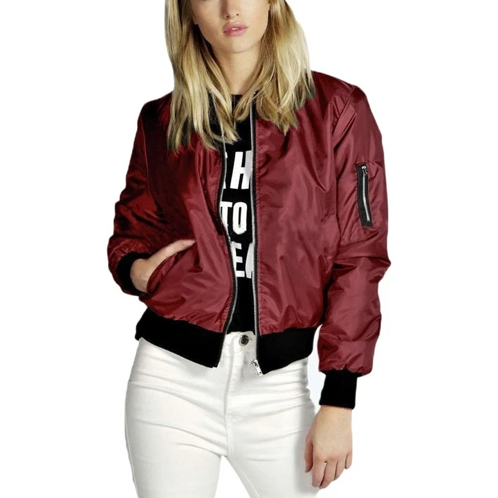 Bomberjack Dames, Casual Bomber Stijl met Geribde Manchetten vest damesjas zomerjas vrouwen