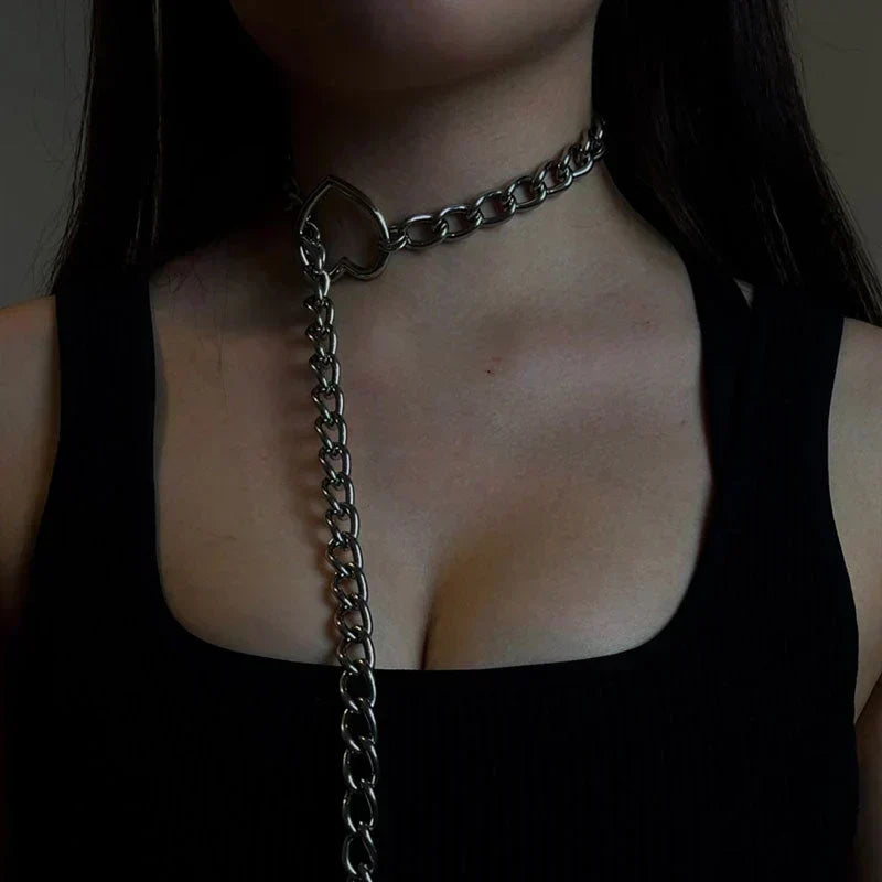 Gothic-Punk Hartvormige Ketting