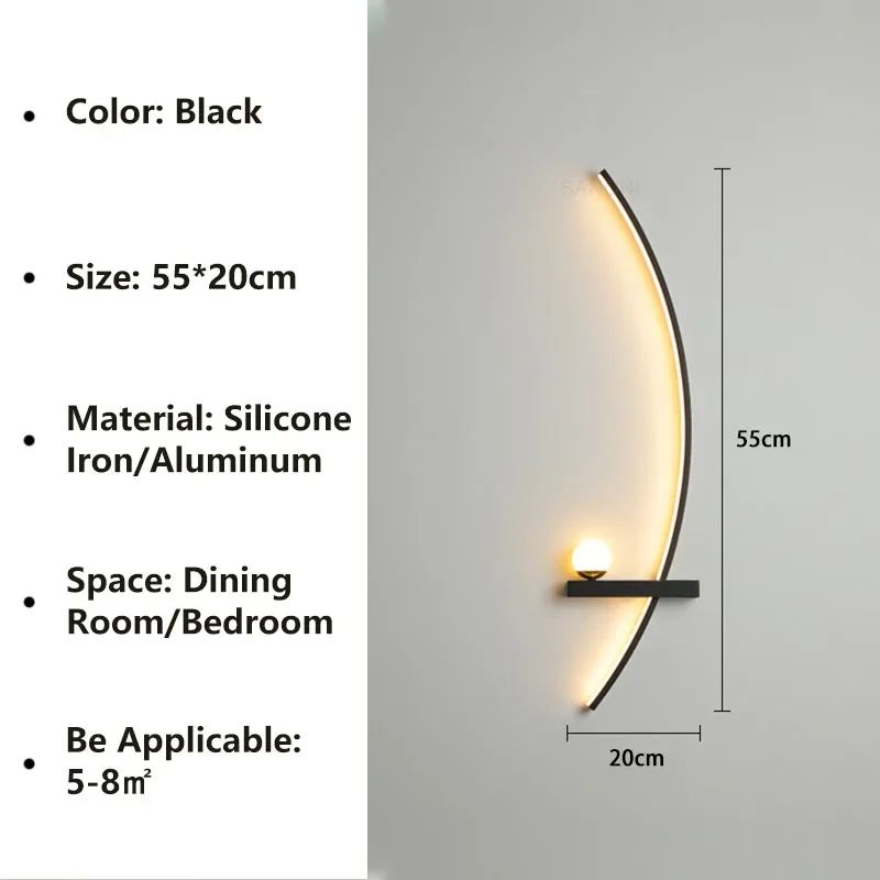 Nordic LED Wandlamp - Strakke Strepen Muurverlichting voor Slaapkamer, Woonkamer, Studeerkamer en Trap