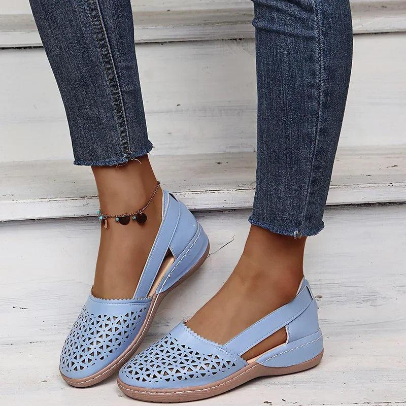Vintage instap wedge sandalen voor dames