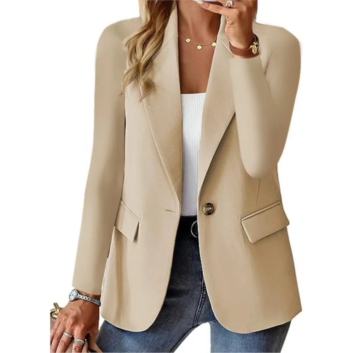 Getailleerde comfortabel Blazer Met Één Knoop Voor Dames