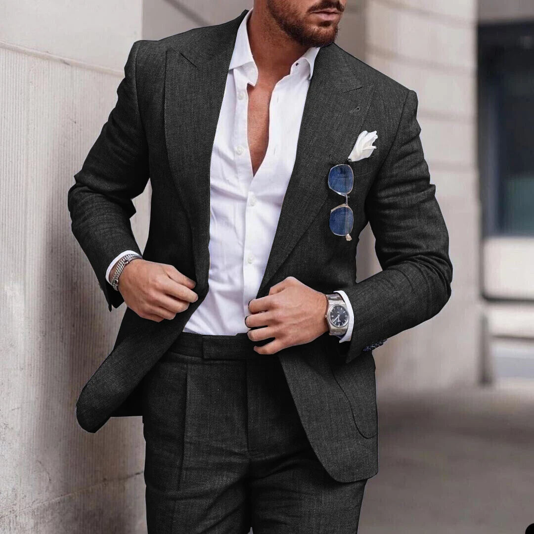 Heren Linnen Zomersuit in Slim Fit