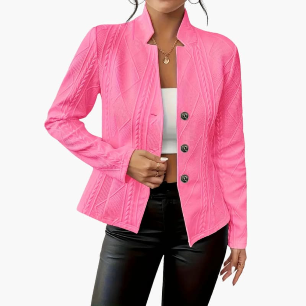 Dames blazer met reverskraag en knopensluiting