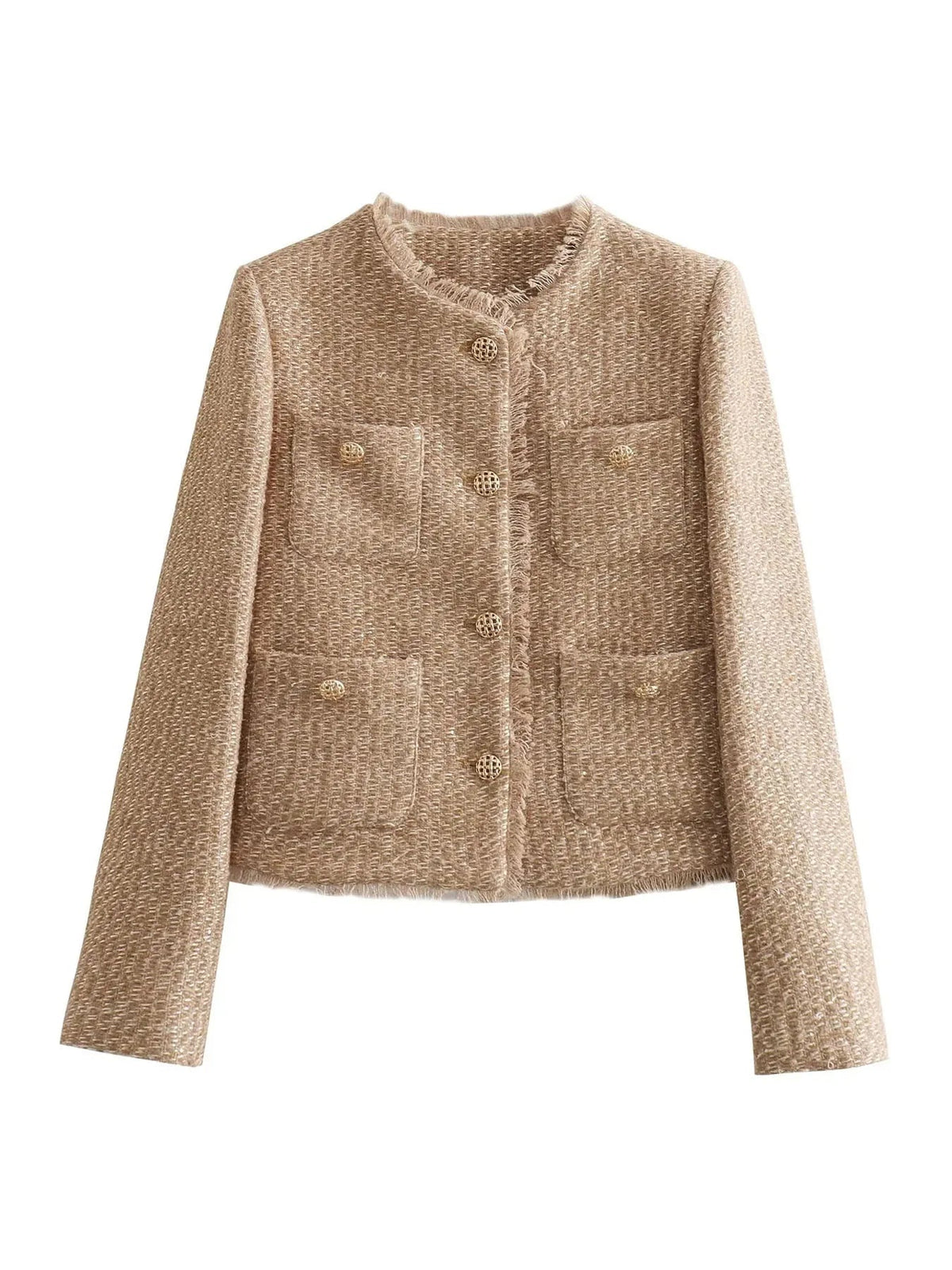 Tweed vest met knopen voor dames