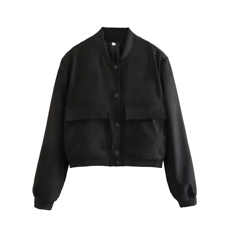 Witte Cropped Bomberjack voor Dames