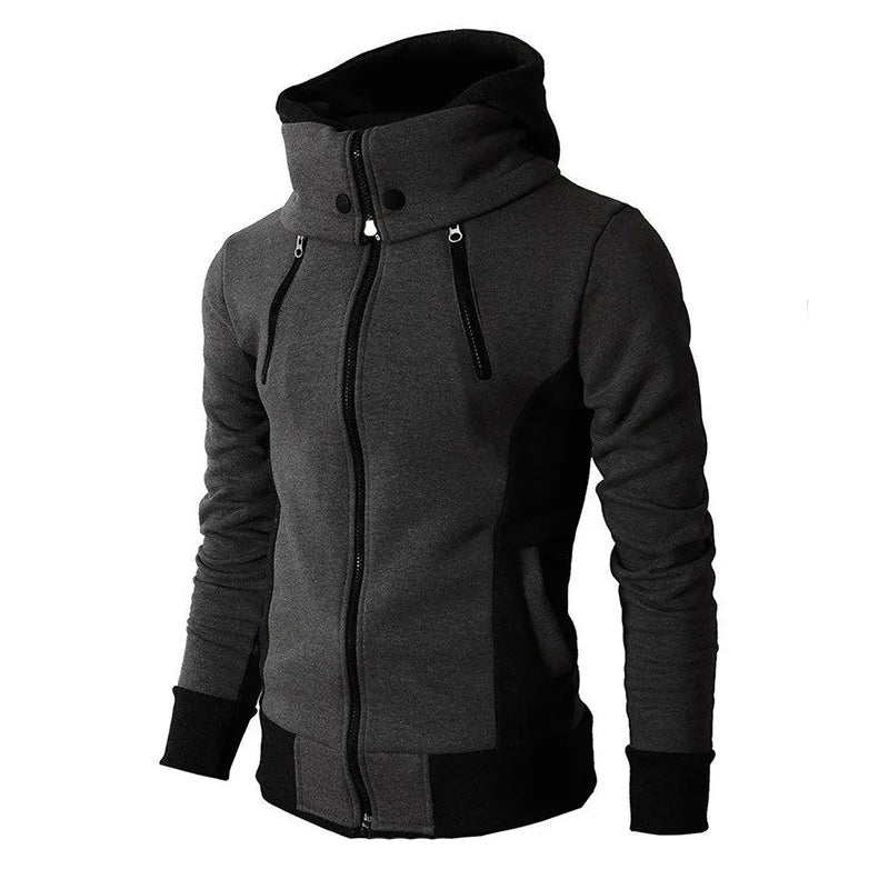 Timothy – Slim-fit Fleece sportjack met Rits en Capuchon Heren