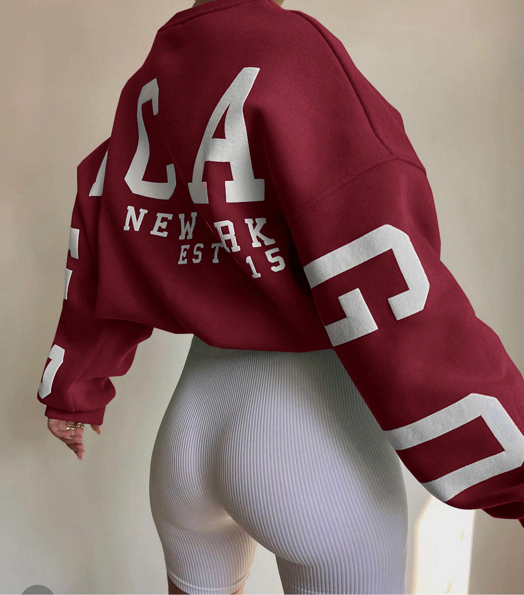 Oversized sweater met opdruk voor dames