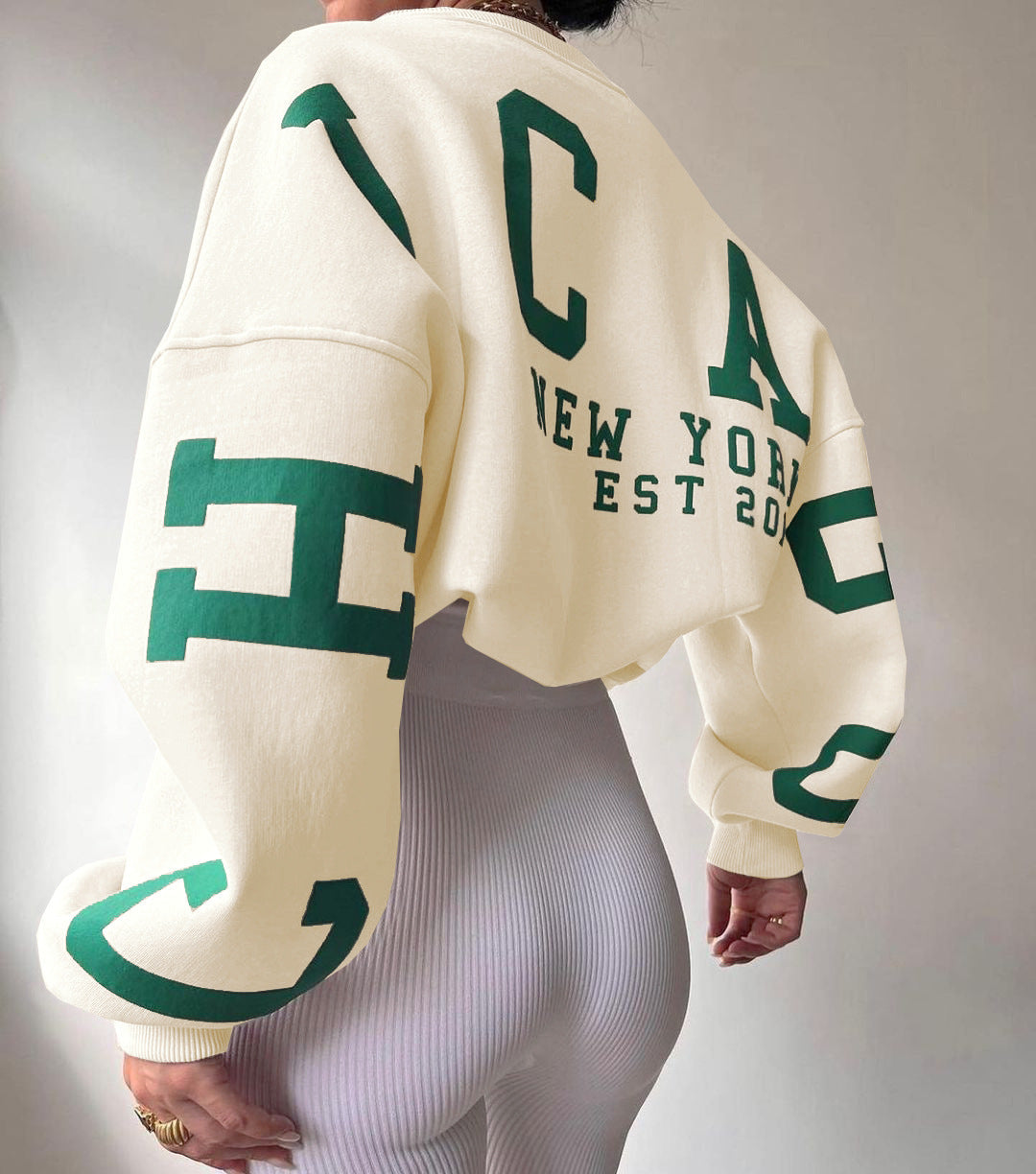 Oversized sweater met opdruk voor dames