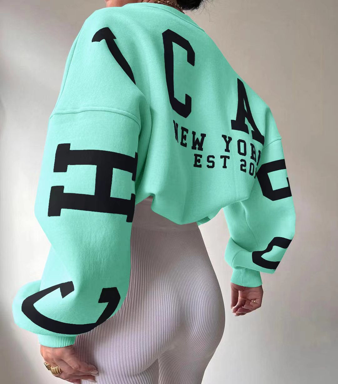 Oversized sweater met opdruk voor dames
