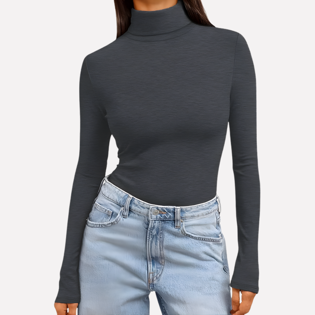 Vrouwen Turtleneck Top met Lange Mouwen