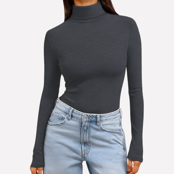 Vrouwen Turtleneck Top met Lange Mouwen